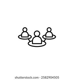 Modern teamwork icon Flat fill set collection