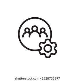 Ícone de trabalho em equipe moderno Vetor de contorno para interface do usuário da Web