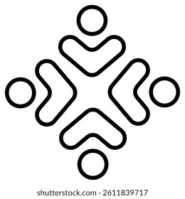 Modern teamwork icon Simple outline vector logo