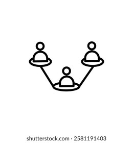 Modern teamwork icon Thin line art isolated