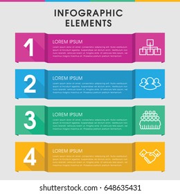 Modern teamwork infographic template. infographic design with teamwork icons includes group, handshake. can be used for presentation, diagram, annual report, web design.