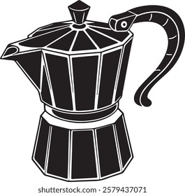 Modern teapot silhouette in sleek vector design for refined and minimal homeware themes