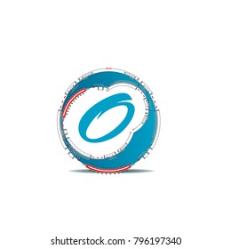 modern tech Abstract circle icon logo letter sign isolated  background