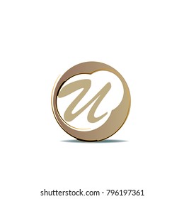 modern tech Abstract circle icon logo letter sign isolated  background