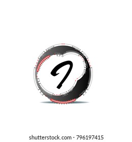 modern tech Abstract circle icon logo letter sign isolated  background