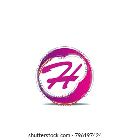 modern tech Abstract circle icon logo letter sign isolated  background