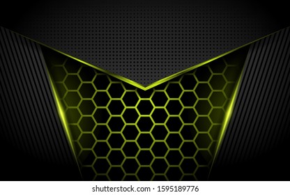 Modern tech abstract yellow background with shinny lines effect