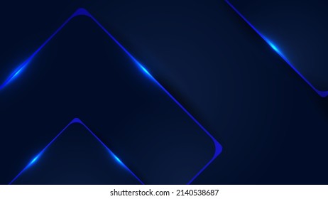 Diseño de fondo tecnológico moderno con un patrón de línea brillante azul oscuro. Plantilla horizontal vectorial para banner de negocios de lujo digital, fondos de presentación azul