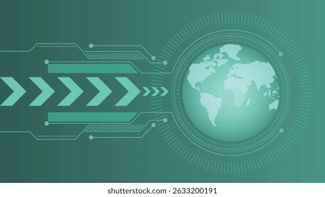 Modern tech background with glowing arrows and digital world map concept showing global movement and data - Powered by Shutterstock - Get 15% off with code: PIKWIZARD15