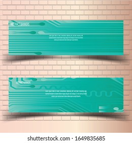 Modern tech banner with gradient. vector. eps10.