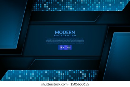 Modern tech blue background. 3d futuristic abstract background