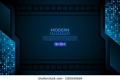 Modern tech blue background. 3d futuristic abstract background