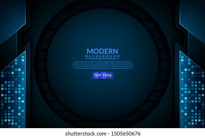 Modern tech blue background. 3d futuristic abstract background