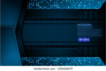 Modern tech blue background. 3d futuristic abstract background