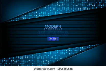 Modern tech blue background. 3d futuristic abstract background