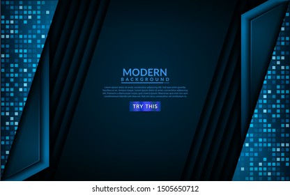 Modern tech blue background. 3d futuristic abstract background