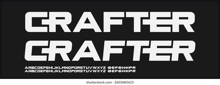Modern tech bold vector font. Alphabet with uppercase modern and future style. Regular and italic uppercase with variation.
