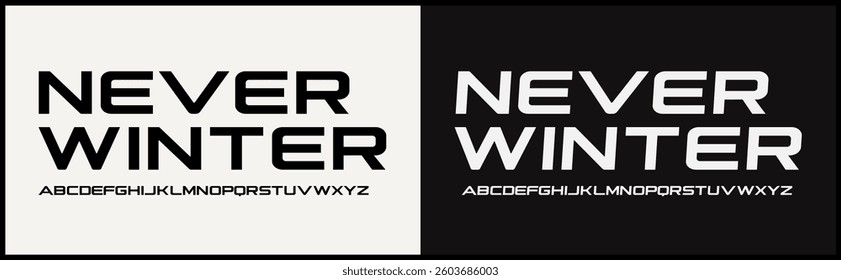 Modern tech bold vector font. Alphabet with uppercase modern and future style. Regular and italic uppercase with variation.