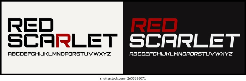 Modern tech bold vector font. Alphabet with uppercase modern and future style. Regular and italic uppercase.