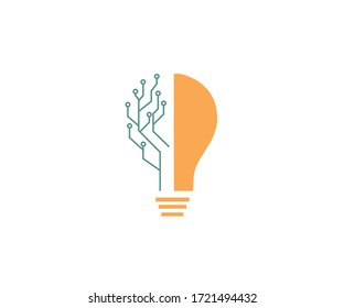 Modern tech bulb logo design concept 