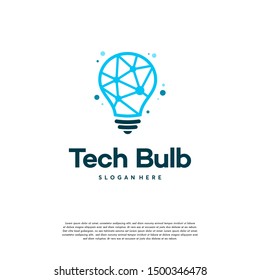 Modern Tech Bulb logo designs concept, Pixel Technology Bulb Idea logo template