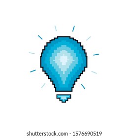 Modern Tech Bulb logo designs concept. Pixel Technology Bulb Idea logo template.	