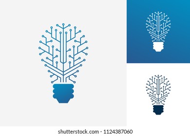 Modern Tech Bulb Logo Template Design Vector, Emblem, Design Concept, Creative Symbol, Icon