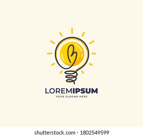 modern tech bulb logo vector, initial letter B logo design concept