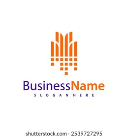 Modern Tech City logo design vector illustration, Creative Tech Modern Building logo concepts