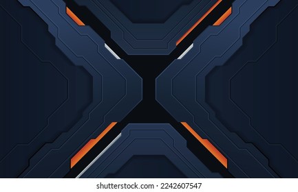 Modern Tech Dark Background with Orange Shape Element Combination