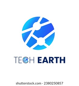 Modern Tech Earth Technology company logo design