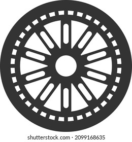 Modern tech engineering wheel icon vector on white background 