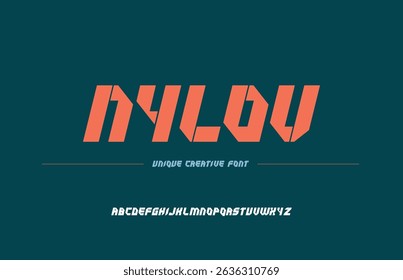 Modern Tech Font, Abstract Digital Font moda esporte música fonte criativa. ilustração vetorial