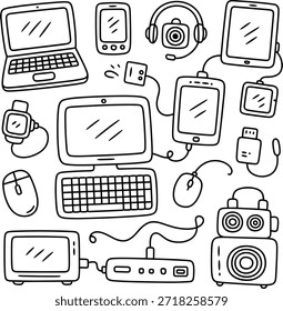 Conjunto de iconos de gadgets de tecnología moderna