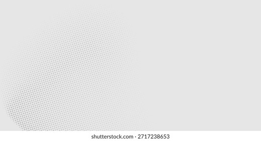 Modern Tech Graphic Background: A sleek, high-tech inspired halftone pattern with a soft transition from light to dark grey, ideal for web design and digital headers.