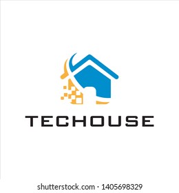 modern tech house logo design