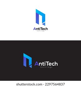 Modern AN tech letter logo design, N tech letter logo design, n letter logo design vector template 