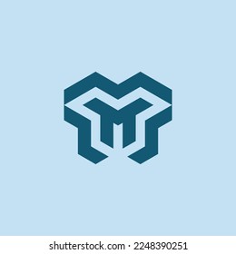 modernes technisches Logo M Logo