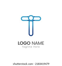 Diseño de logotipo IT Tech Carta I Letra T moderna