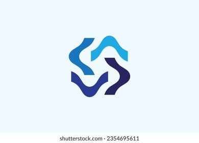 Modern tech logo design letter A or V