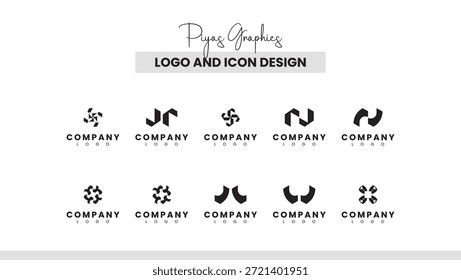 Modern Tech Logo Design Set