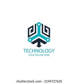 modern tech logo. g shape hexagon logo