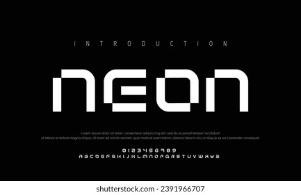 Modern tech minimal fonts letter logos artwork. Luxury vector typeface unique style. Artistic artwork.