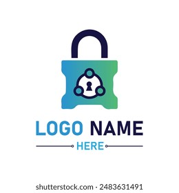 Modern tech secure logo design vector for business and company