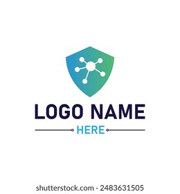 Modern tech secure logo design vector for business and company
