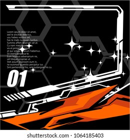 modern tech shape background. Vector Racing Graphic