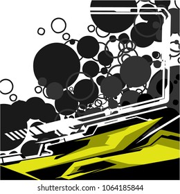 modern tech shape background. Vector Racing Graphic 
