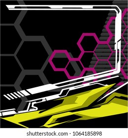 modern tech shape background. Vector Racing Graphic 

