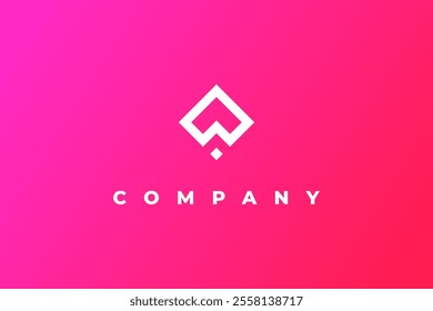 modern tech spade card square logo