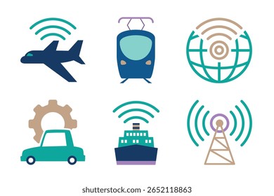 Ilustración de conjunto de símbolos de tecnología moderna